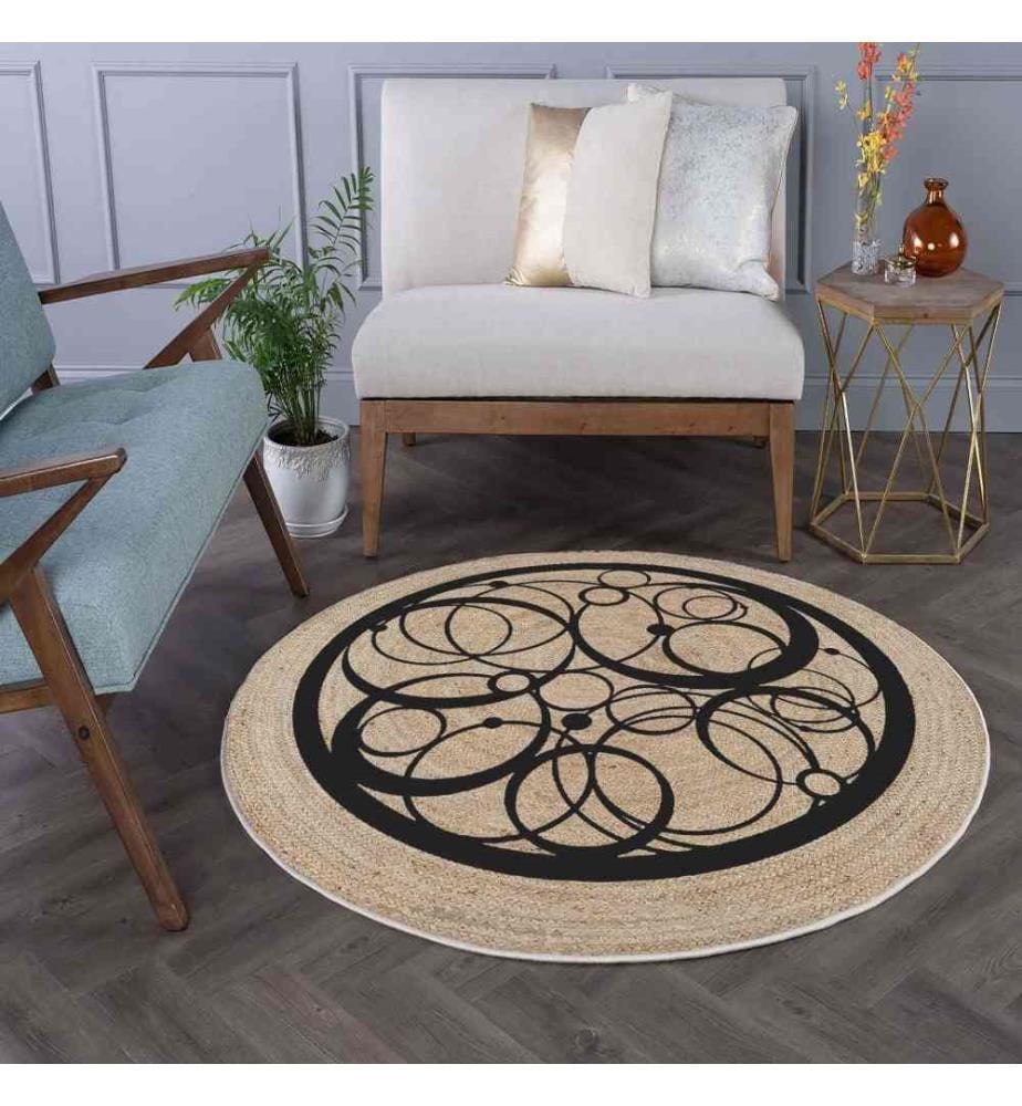 Tappeto, 90 x 90, , Crema, 70% Cotone - 30% Poliestere, Suola in cotone