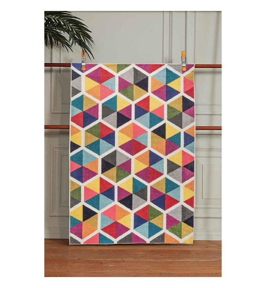 Rug, 100 x 200, , Multicolor, 70% Cotton - 30% Polyester, 1435 gr-m²