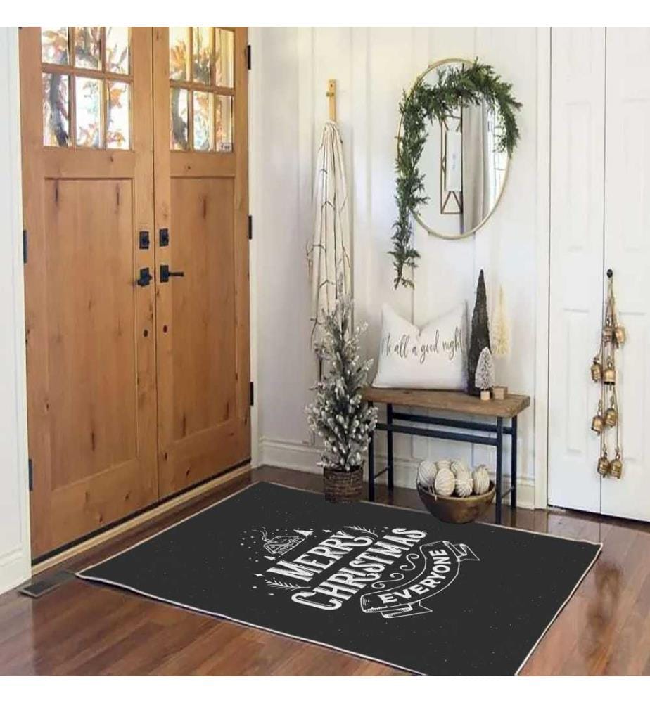 Rug, 80 x 300, , Black, White, 70% Cotton - 30% Polyester, 1450 gr-m²