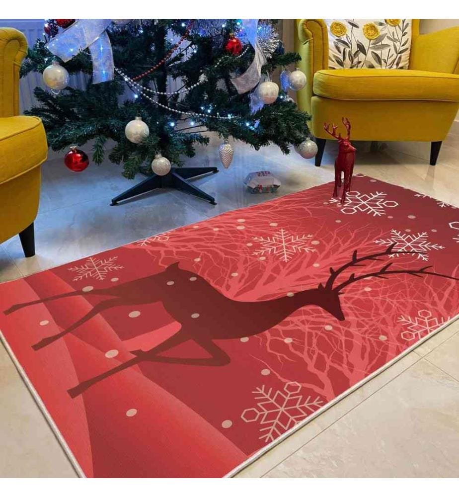 Tapis, 100 x 150, , Rouge, Blanc, 70% Coton - 30% Polyester, 1450 gr-m²,