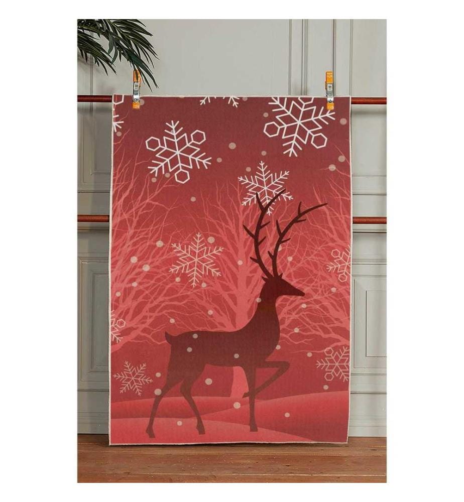 Tapis, 100 x 150, , Rouge, Blanc, 70% Coton - 30% Polyester, 1450 gr-m²,