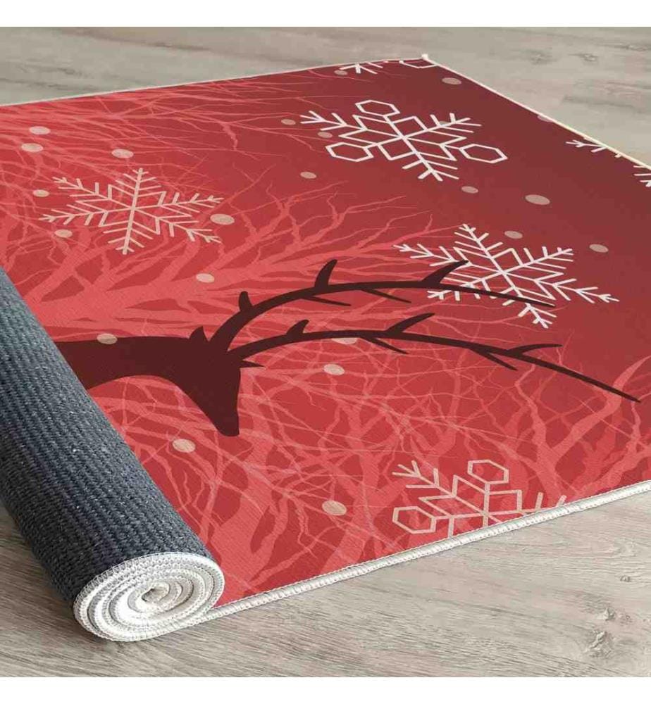 Tapis, 100 x 200, , Rouge, Blanc, 70% Coton - 30% Polyester, 1450 gr-m²,
