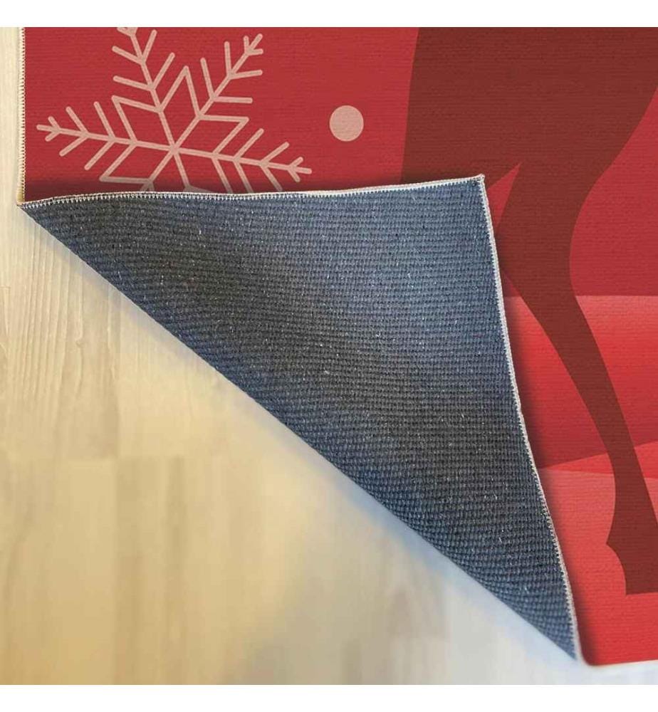 Tapis, 100 x 300, , Rouge, Blanc, 70% Coton - 30% Polyester, 1450 gr-m²,