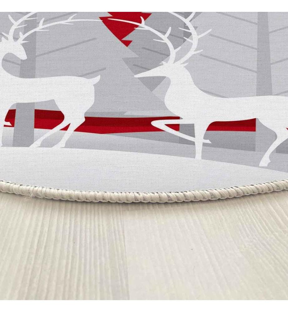 Teppich, 120 cm, , Rot, Weiss, 70% Baumwolle - 30% Polyester, 1450 gr-m²,