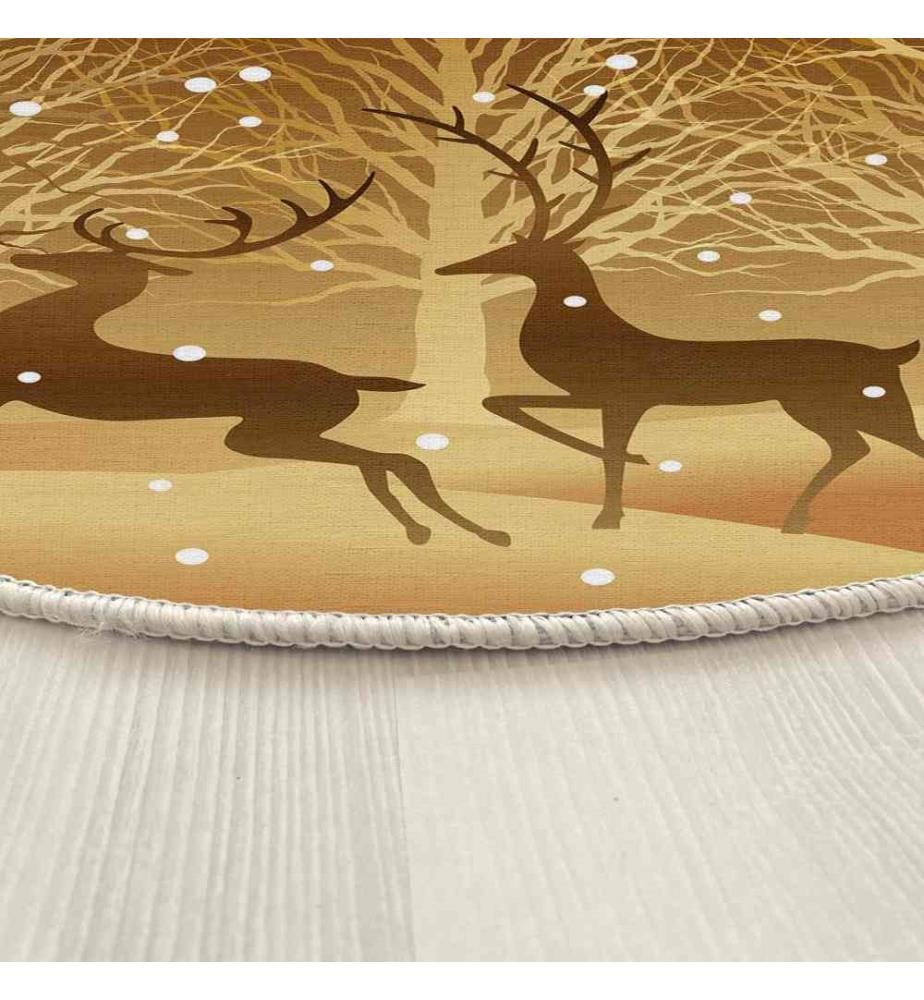 Teppich, 100 cm, , Gold, 70% Baumwolle - 30% Polyester, 1450 gr-m²,