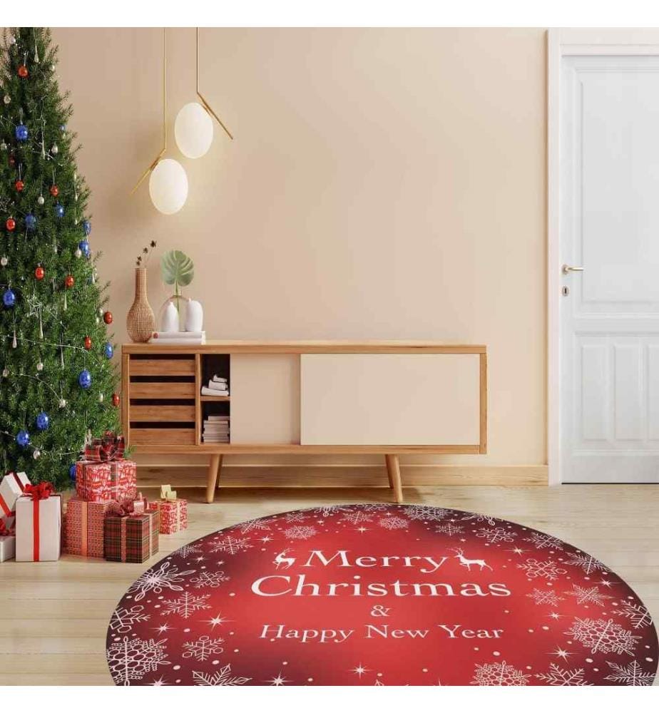 Tappeto, 90 cm, , Rosso, Bianco, 70% Cotone - 30% Poliestere, 1450 gr-m²,
