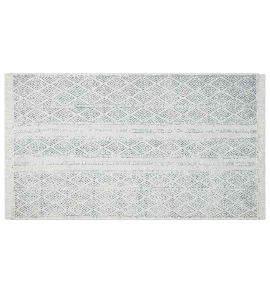 Teppich, 80 x 150, , Grau, Weiss, Baumwolle, kein Flor