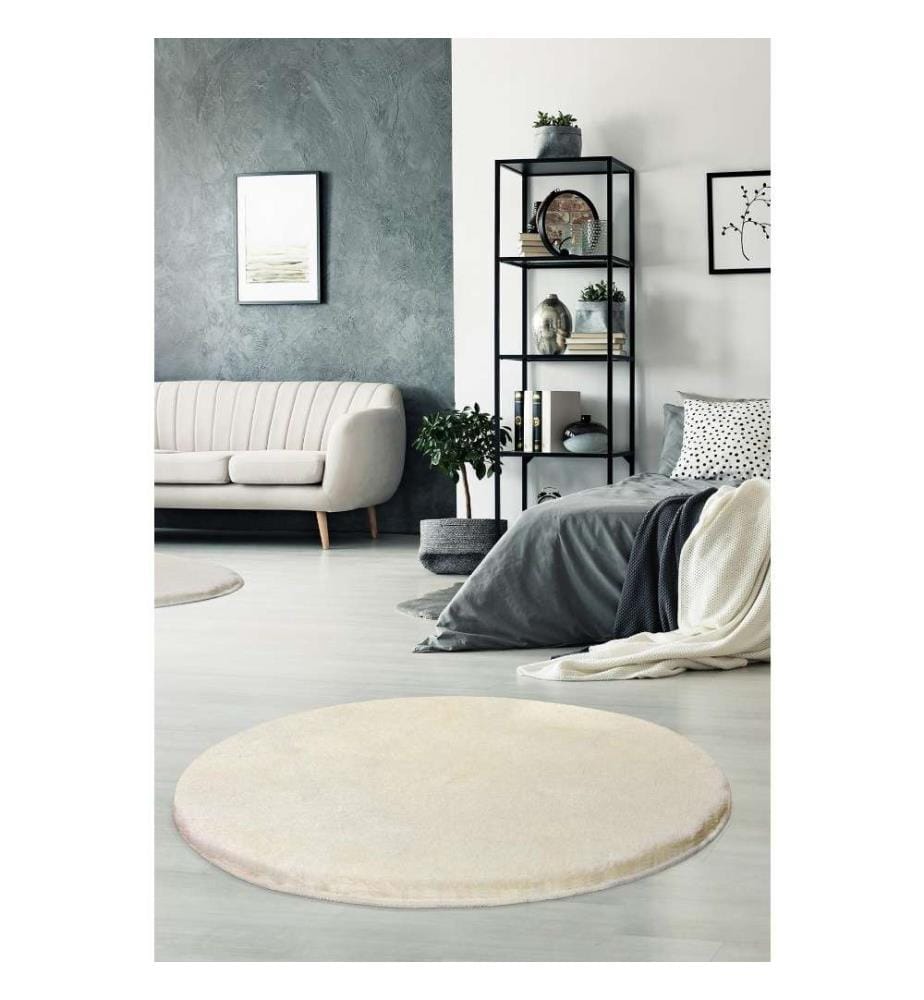 Tappeto, 90 cm, , Ecrù, Acrilico, Altezza pelo 18-30 mm