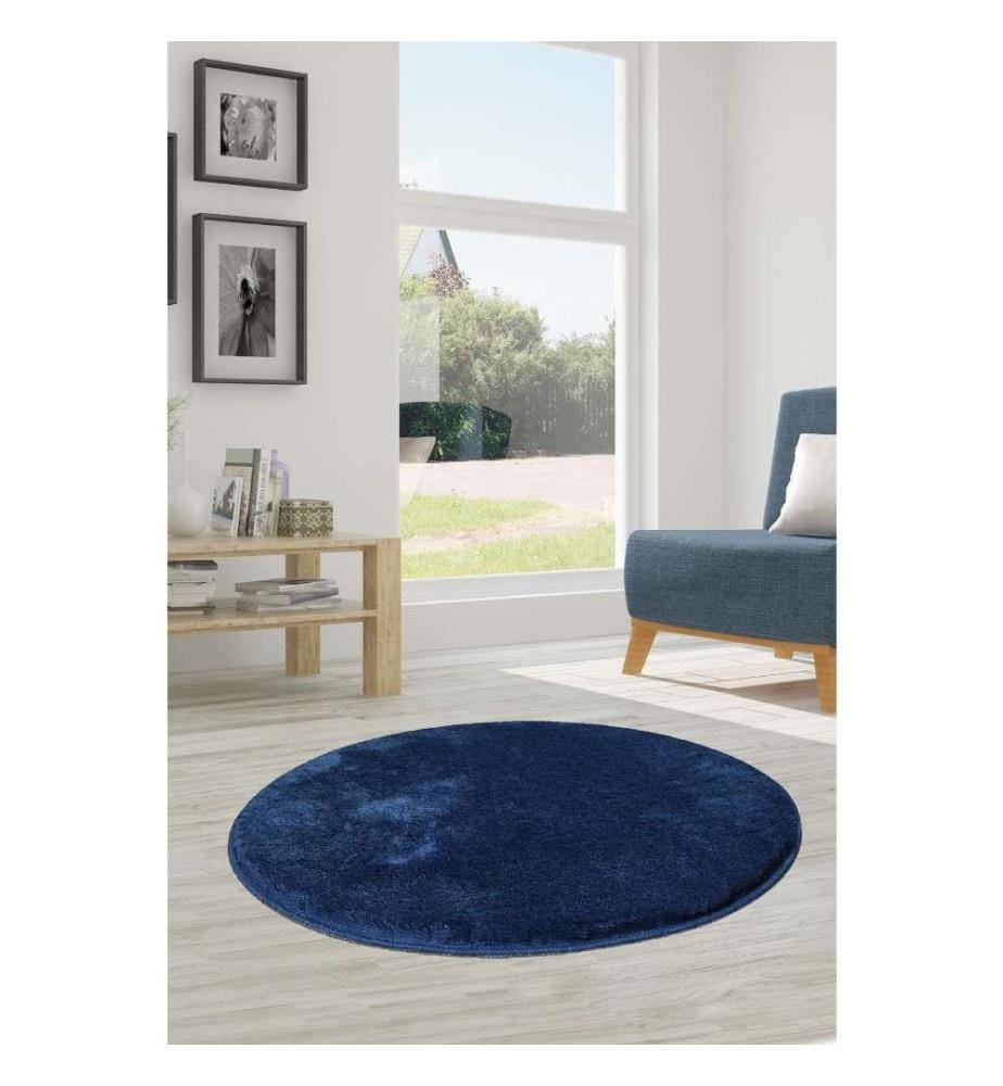 Tappeto, 90 cm, , Blu scuro, Acrilico, Altezza pelo 18-30 mm
