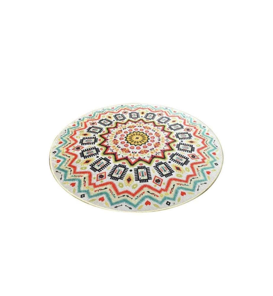 Tappeto, 100 cm, , Multicolore, 50% tessuto di velluto - 50% poliestere, altezza pelo 4 mm