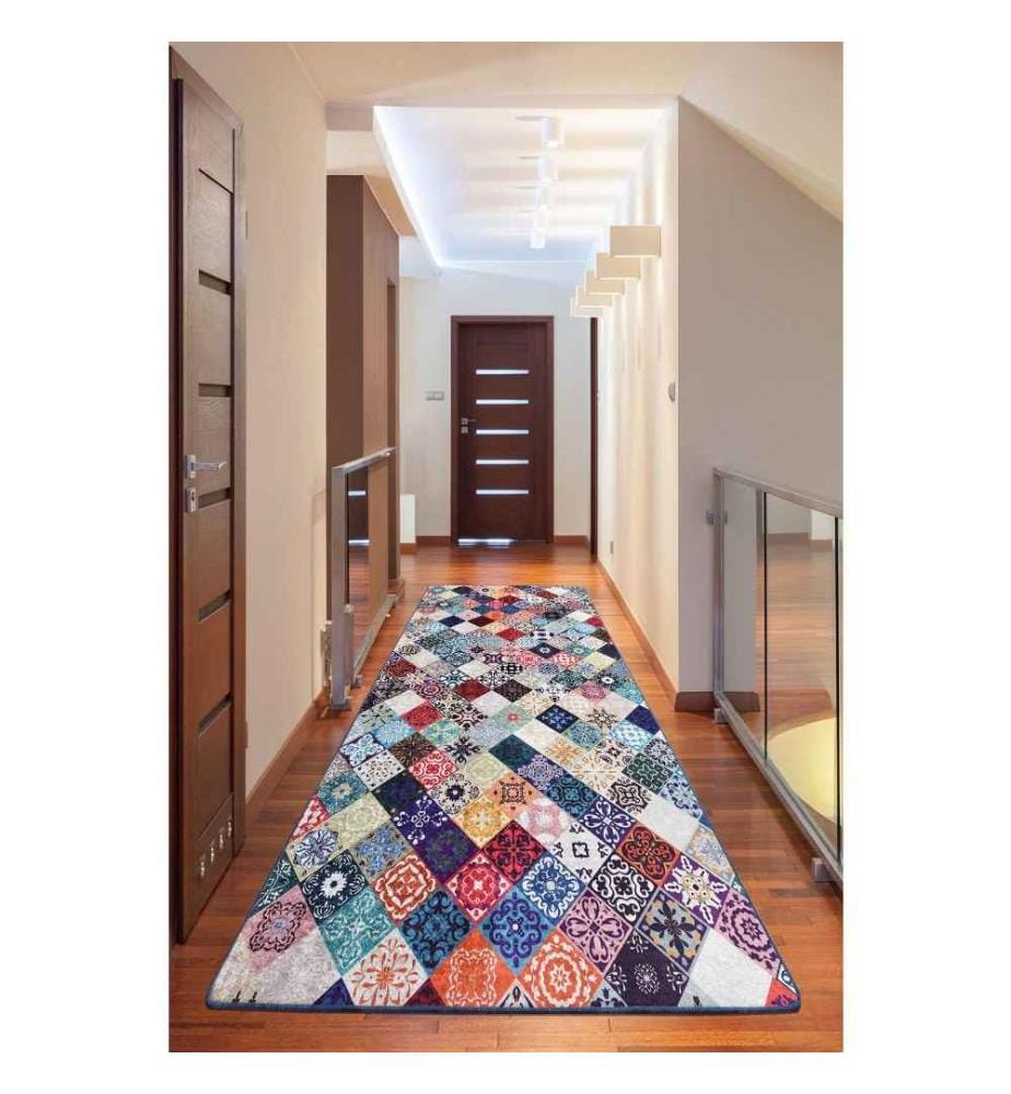 Tappeto, 80 x 120, , Multicolore, 50% tessuto di velluto - 50% poliestere, altezza pelo 4 mm