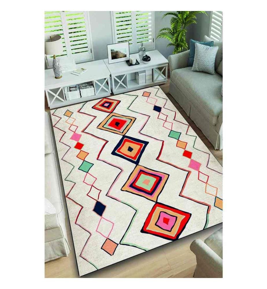 Tapis, 100 x 180, , Multicolor, 50% tissu velours - 50% polyester, 10 mm hauteur des poils
