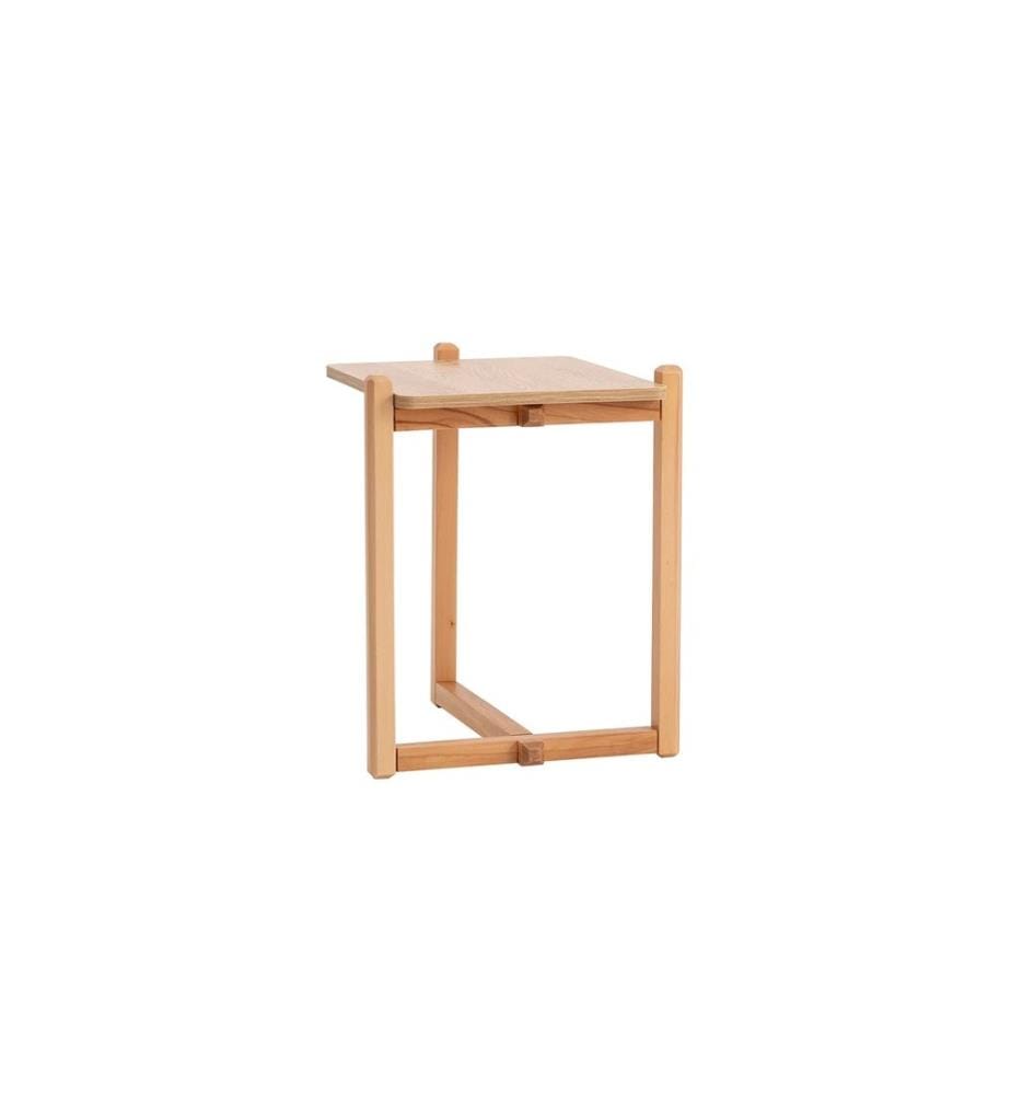 Side Table, Natural, Melamine Coated Chipboard, Wooden Legs