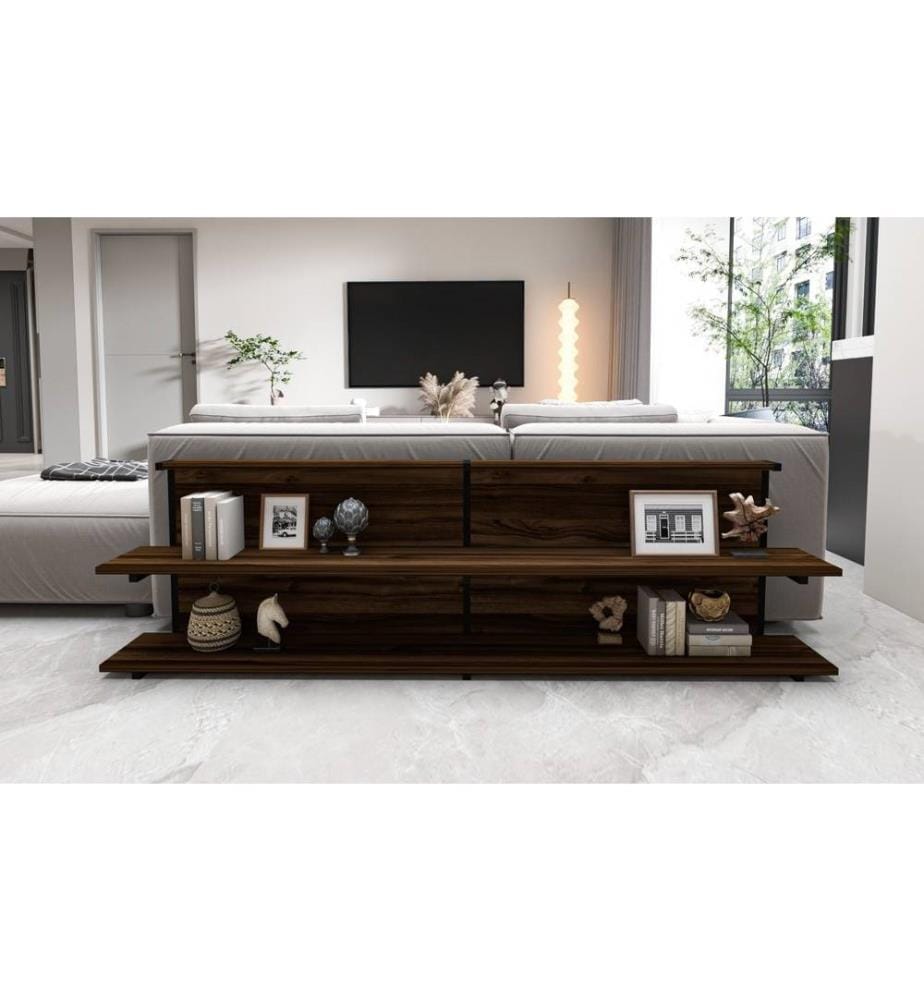 Side Table, Walnut, 100% Melamine Coated Particle Board & Metal