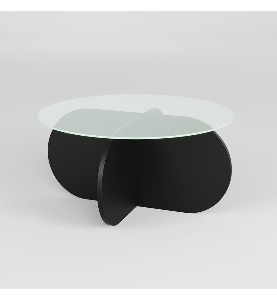 Couchtisch, Schwarz, gehärtetes Glas, Gestell: Melaminbeschichtete Spanplatte