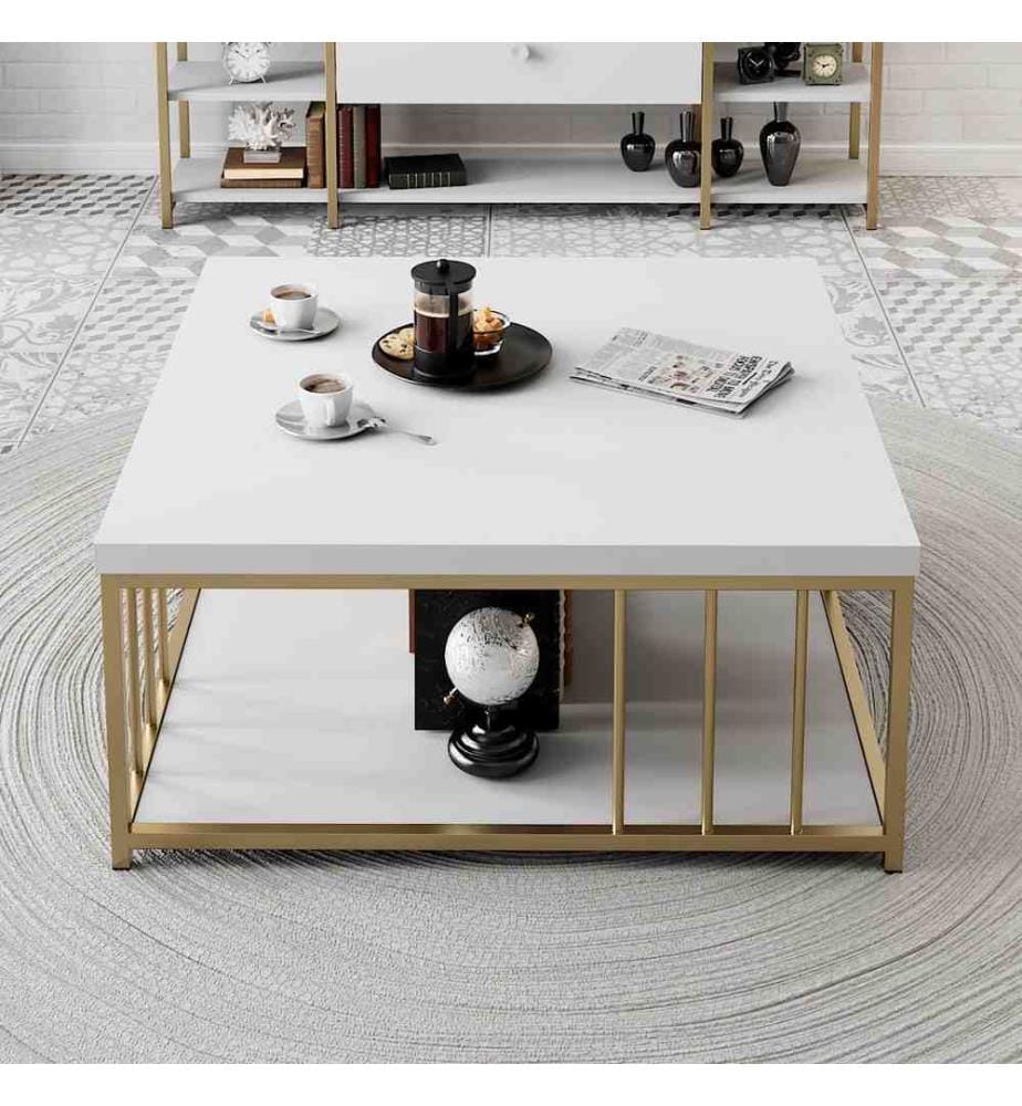 Coffee Table, White Gold, Melamine Coated Particle Board