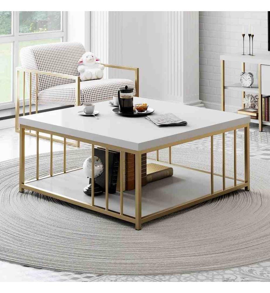 Coffee Table, White Gold, Melamine Coated Particle Board
