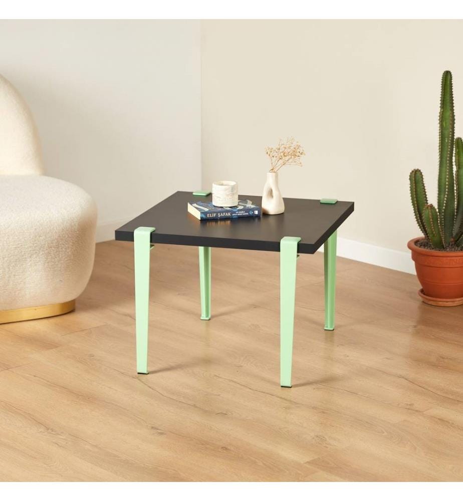 Table basse, Anthracite Mint Green, panneau de particules mélaminé