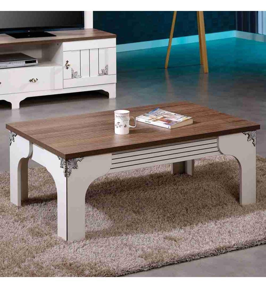 Coffee Table, White Brown, Melamine Coated Particle Board