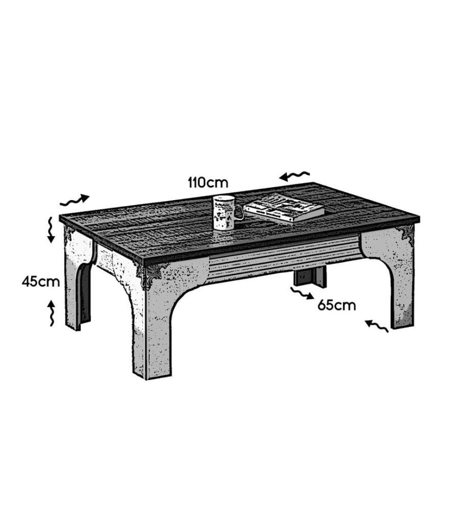 Coffee Table, White Brown, Melamine Coated Particle Board
