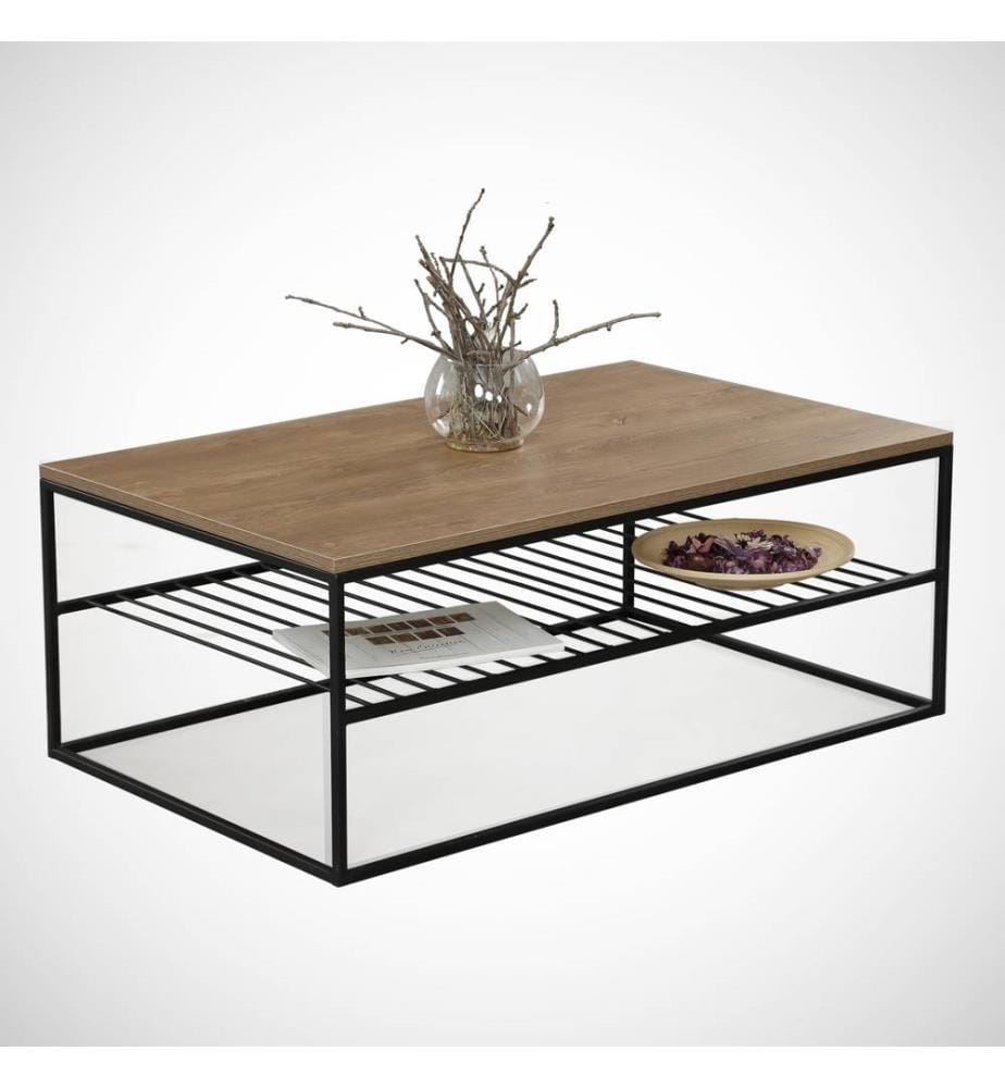 Table basse, chêne caucasien, panneau de particules mélaminé