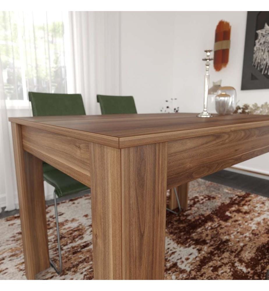 Table de salle à manger, noyer, panneau de particules mélaminé
