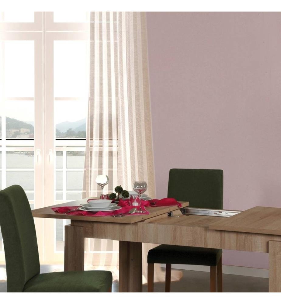 Table de salle à manger, chêne clair, panneau de particules mélaminé