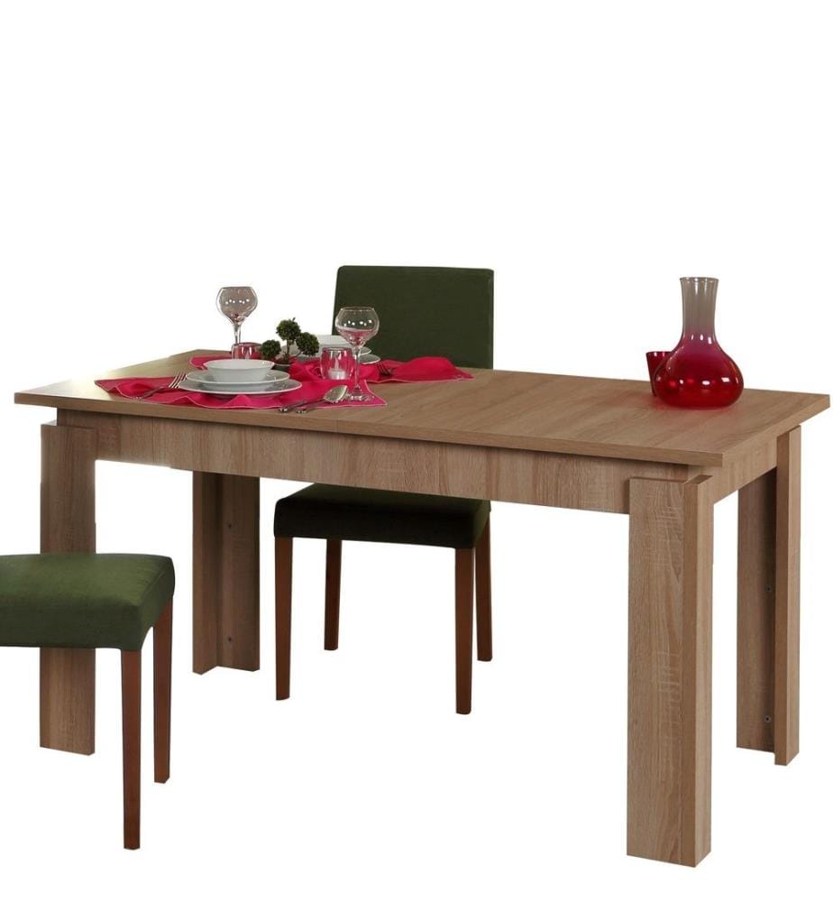 Table de salle à manger, chêne clair, panneau de particules mélaminé