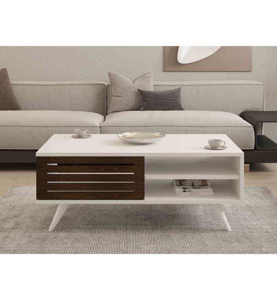 Coffee Table, Walnut White, Melamine Coated Particle Board