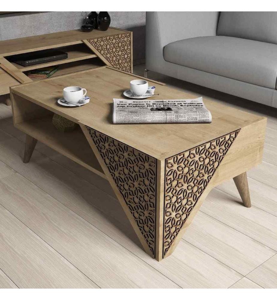 Table basse, chêne, panneau de particules mélaminé