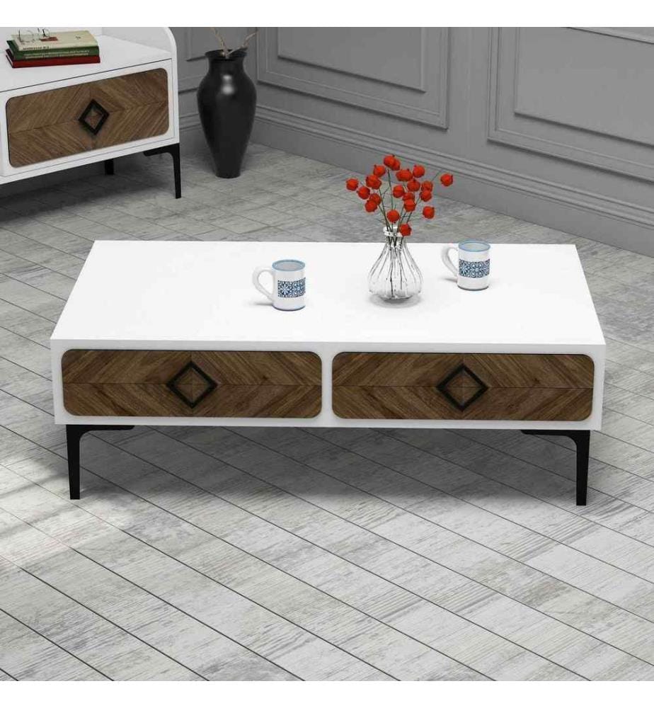 Coffee Table, White Walnut, Melamine Coated Particle Board