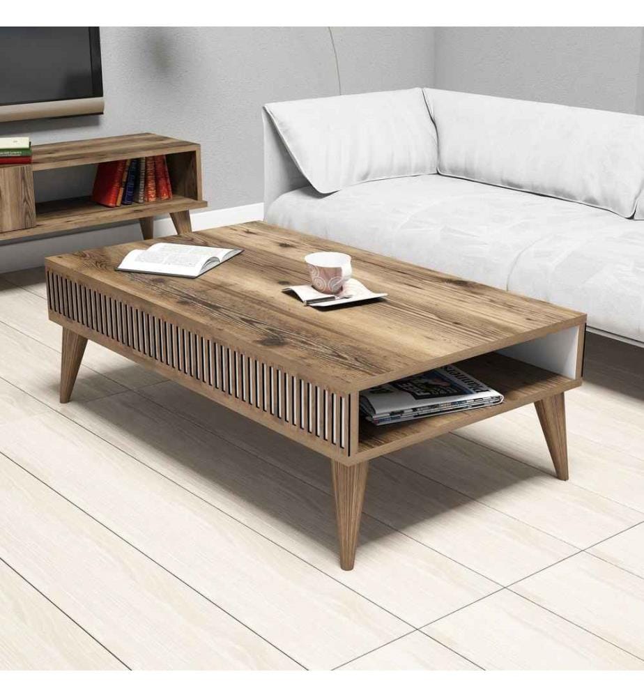 Coffee Table, Walnut, Melamine Coated Particle Board