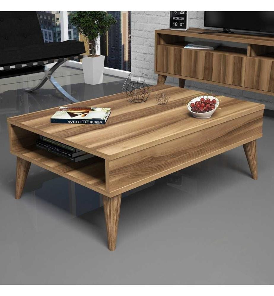 Coffee Table, Walnut, Melamine Coated Particle Board