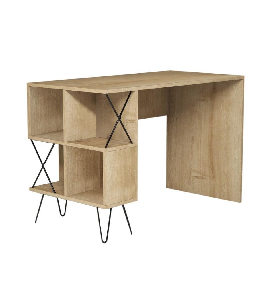 Study Desk, Oak Black, Melamine Coated Particle Board