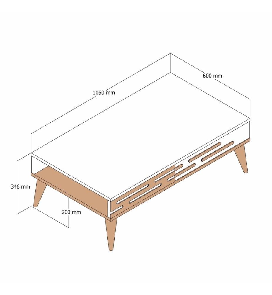 Table basse, noyer, noir, marbre, panneau de particules mélaminé