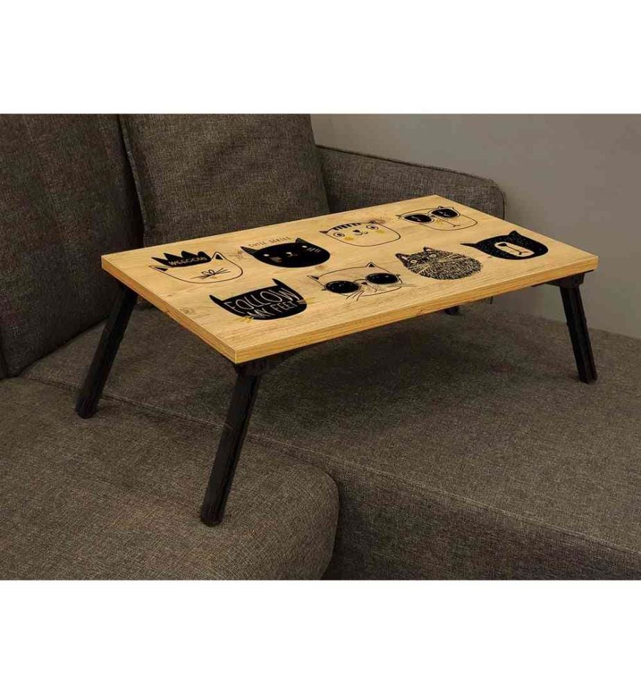 Bureau debout pour ordinateur portable, pin atlantique noir, panneau de particules mélaminé