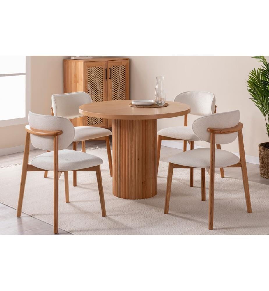 Dining Table, Beech, 100% MDF, Beech Wood Coated