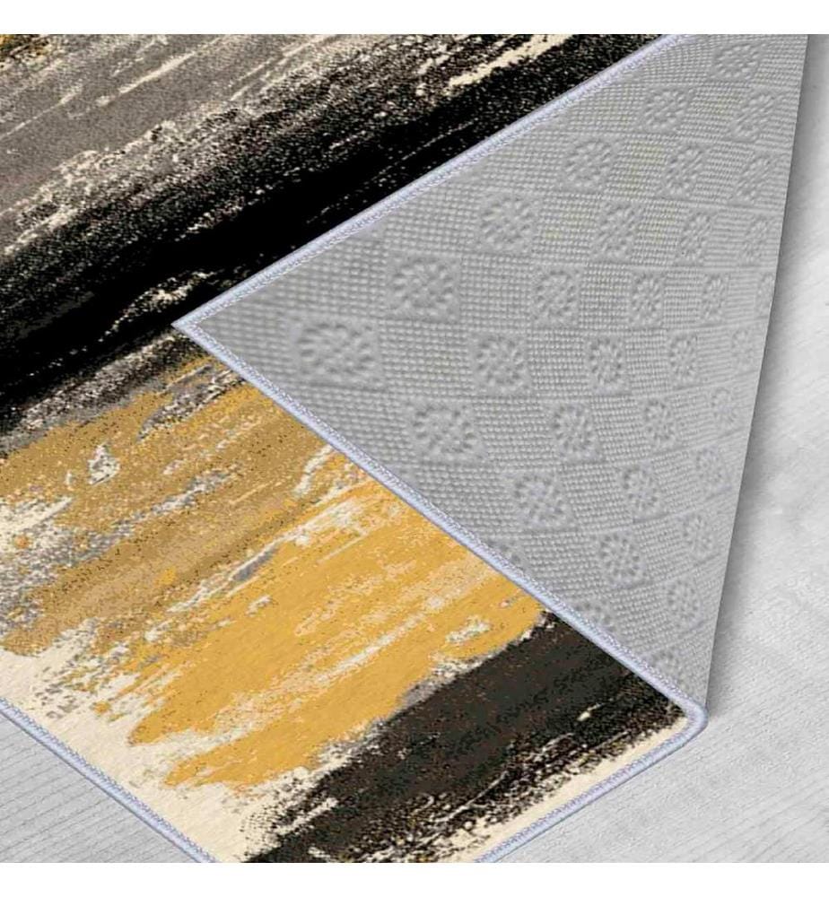 Teppich, Gelb, Schwarz, 100% Polyester, 50 x 80 cm