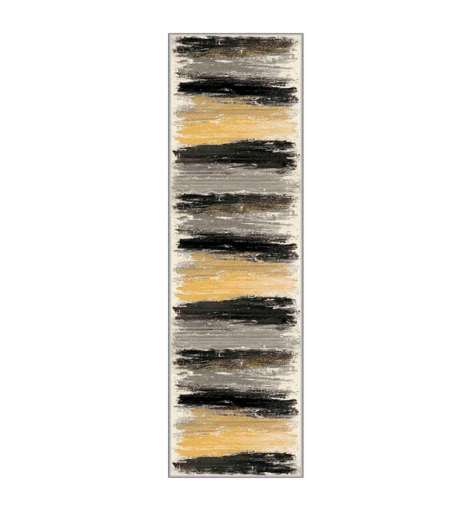 Teppich, Gelb, Schwarz, 100% Polyester, 80 x 100 cm
