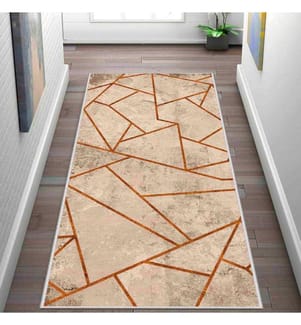 Tappeto, Crema, Arancione, 100% poliestere, 50 x 80 cm