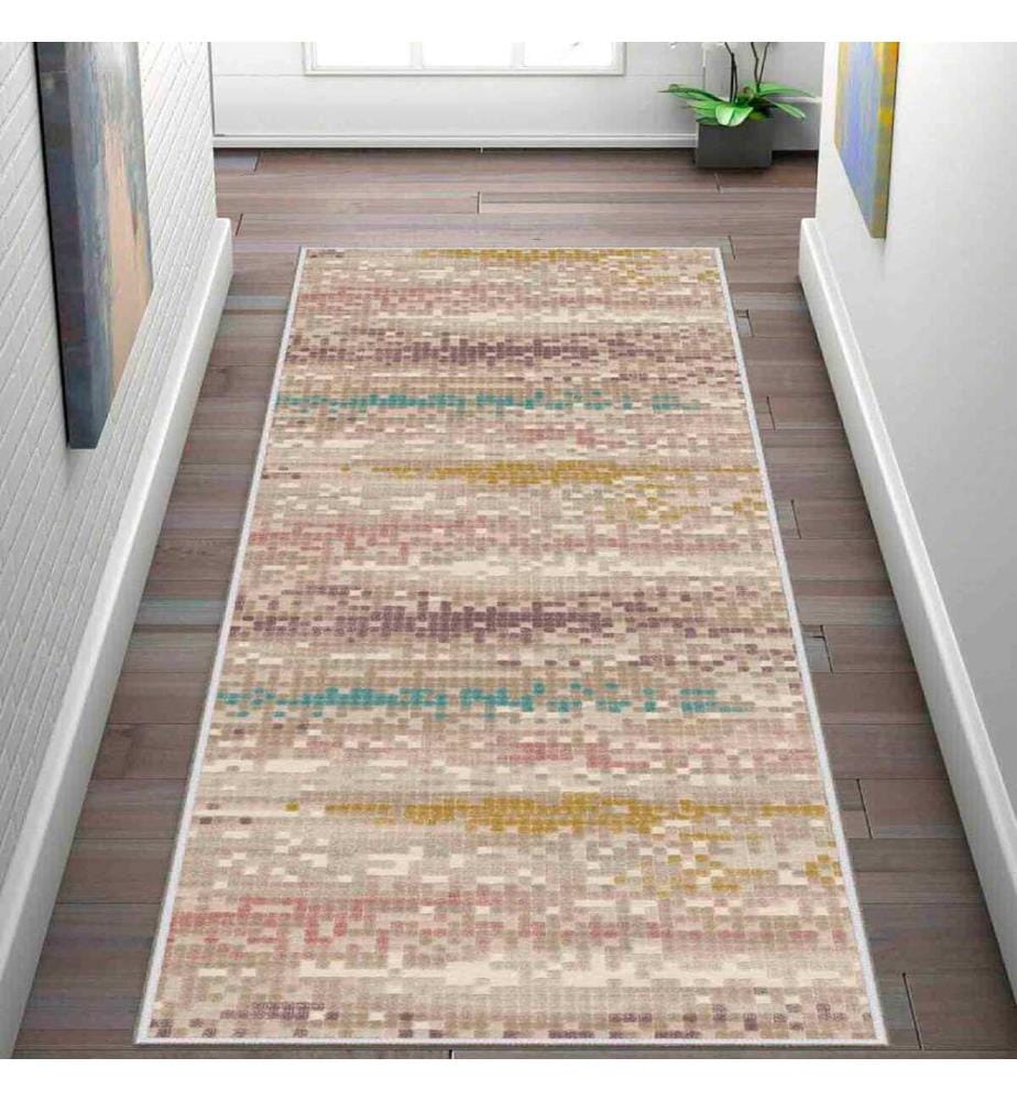Tappeto, Crema, Cipria, Senape, Visone, 100% poliestere, 80 x 100 cm