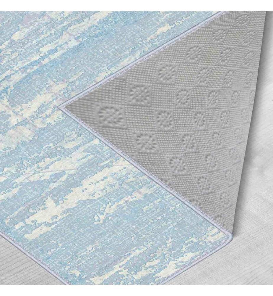 Tappeto, Blu, Crema, 100% poliestere, 80 x 100 cm