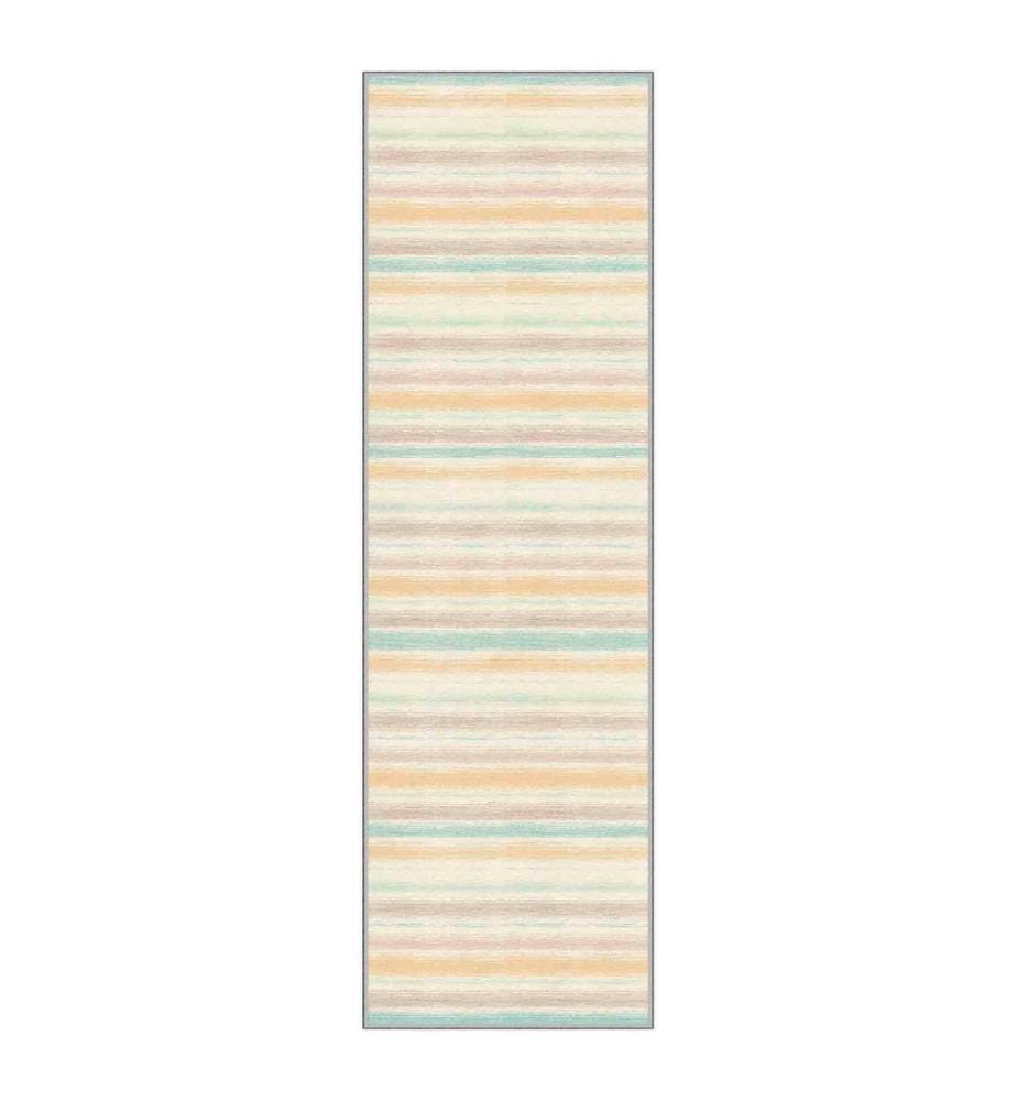 Tappeto, Crema, Giallo, Blu, Visone, 100% poliestere, 80 x 100 cm
