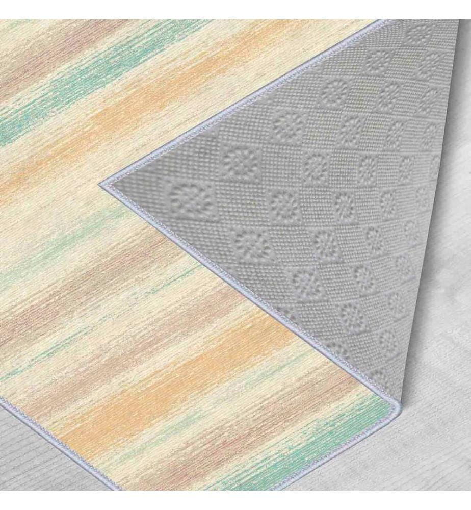 Tappeto, Crema, Giallo, Blu, Visone, 100% poliestere, 80 x 100 cm
