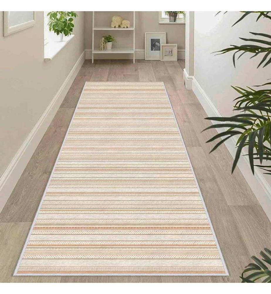 Carpet, Cream, Mink, Brown, 100% Polyester, 80 x 100 cm