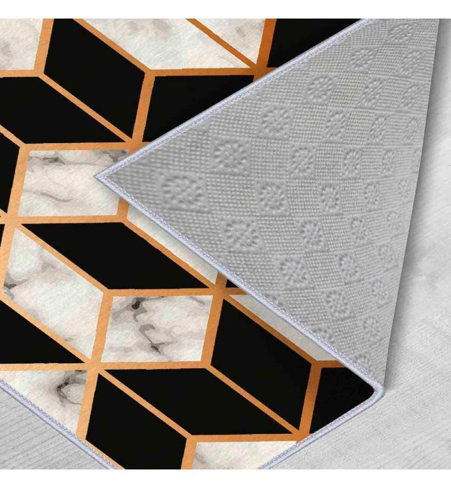 Carpet, Cream, Gold, Black, 100% Polyester, 80 x 100 cm