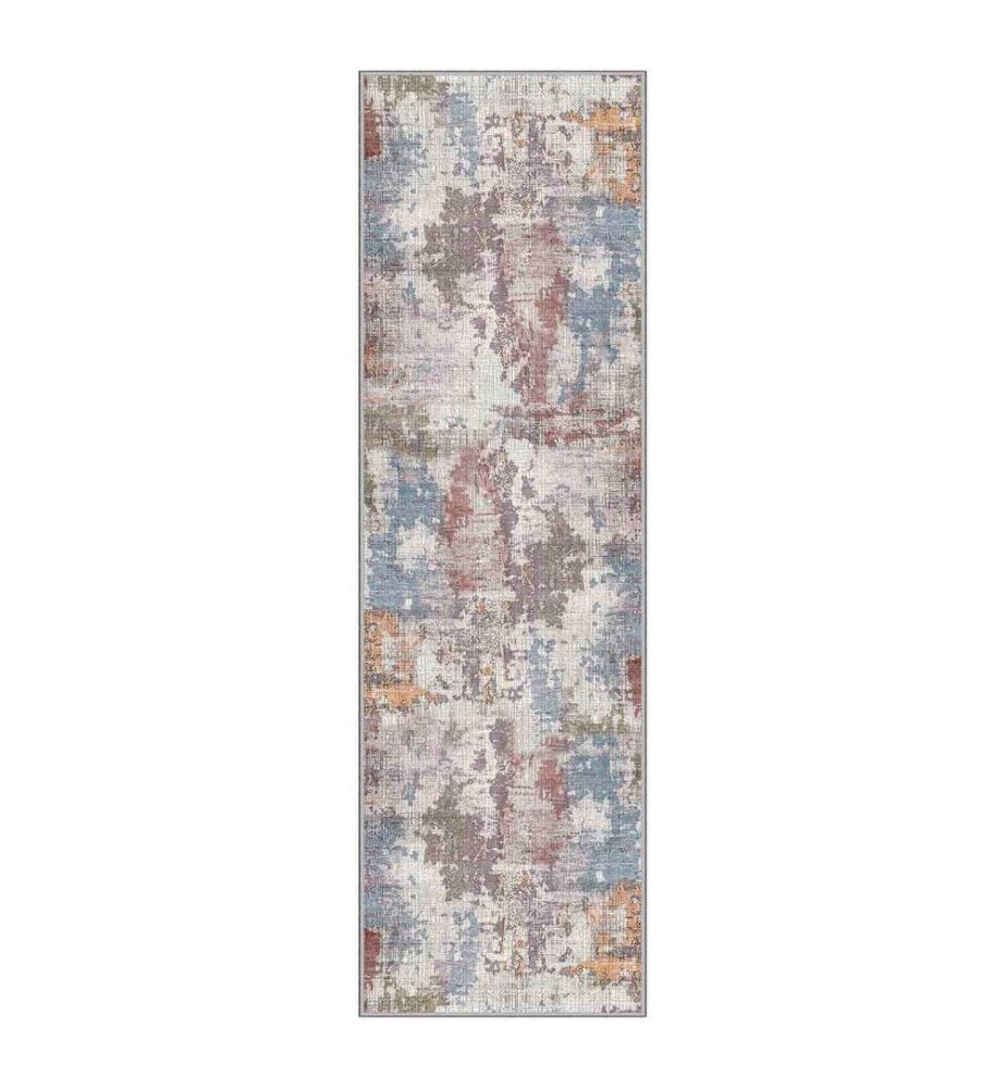Tappeto, Crema, Blu, Rosso, Arancione, Visone, 100% Poliestere, 80 x 100 cm