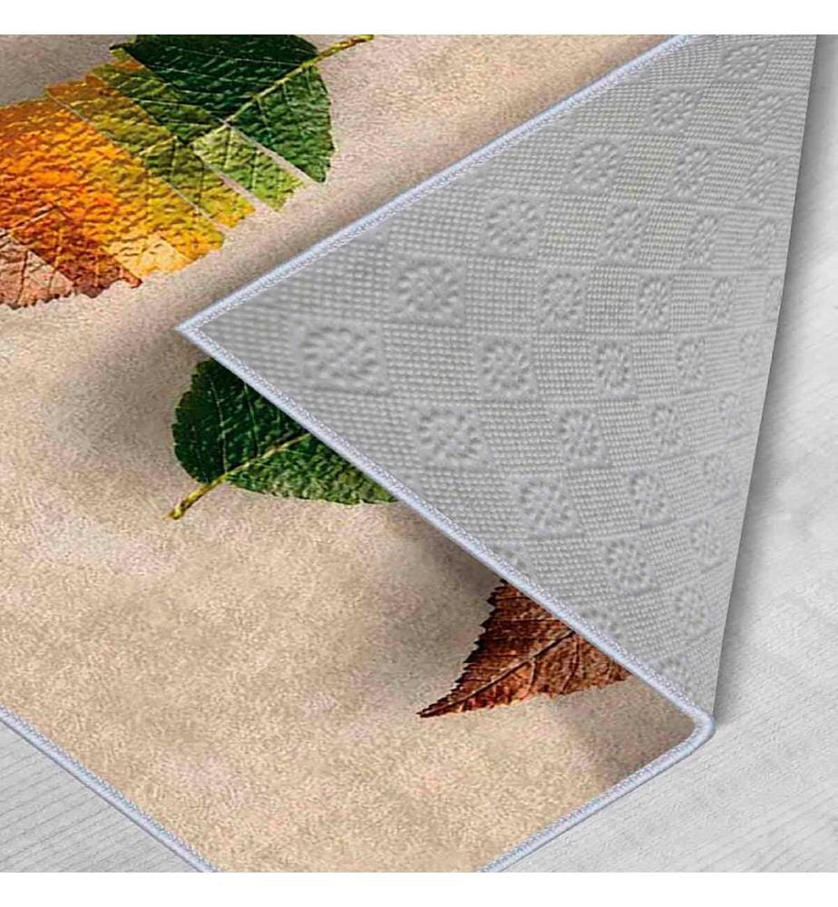 Tappeto, Crema, Arancione, Verde, Marrone, 100% poliestere, 50 x 80 cm