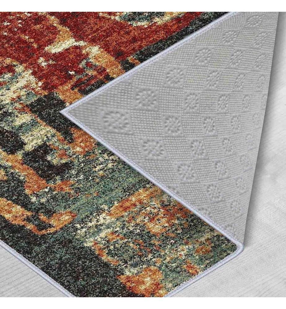 Tappeto, Crema, Arancione, Rosso, Verde, 100% poliestere, 80 x 100 cm