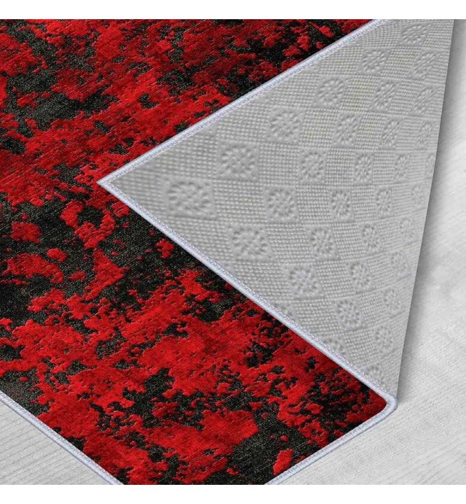 Carpet, Red, Black, 100% Polyester, 80 x 100 cm